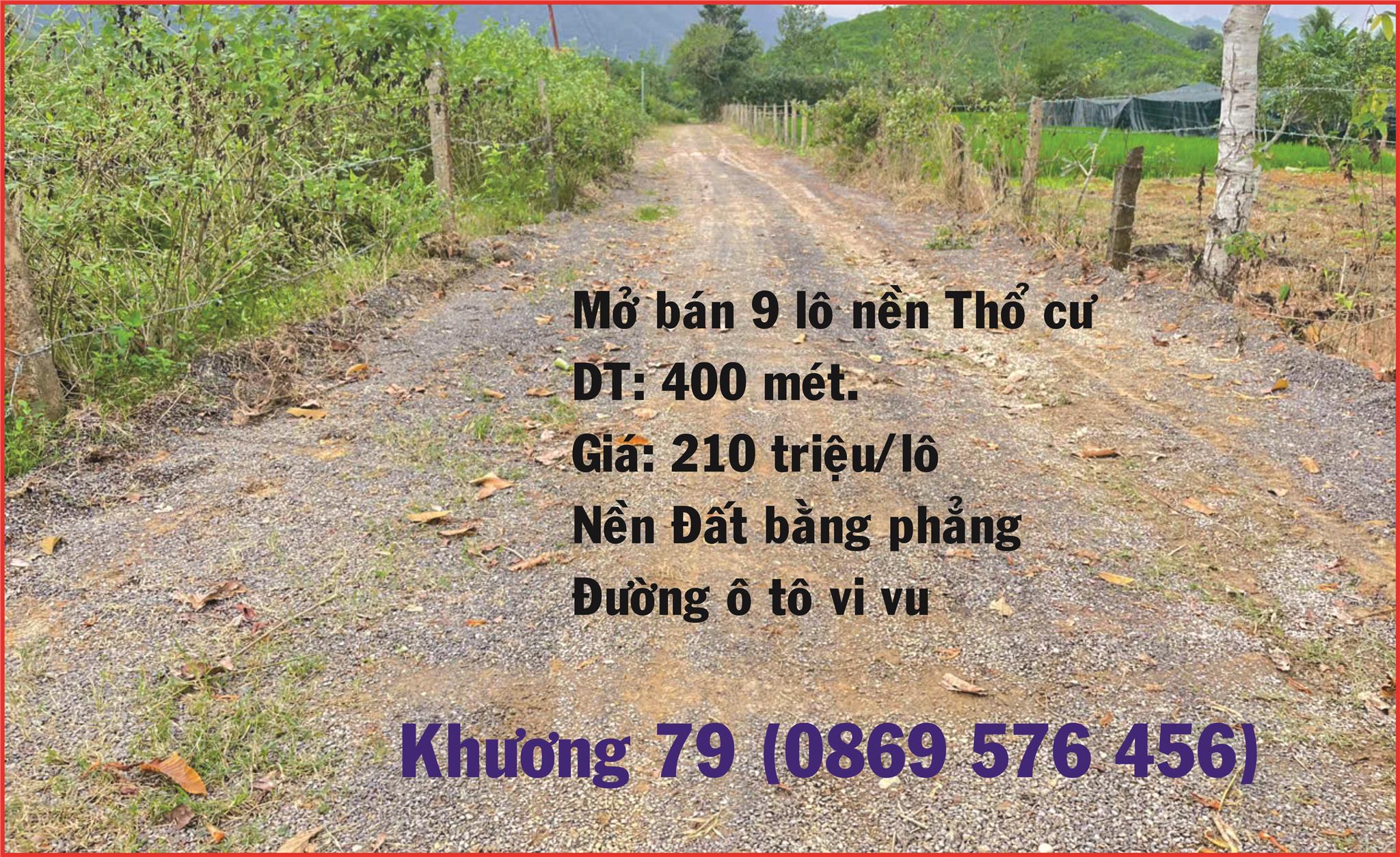 MỞ BÁN 9 LÔ NỀN THỔ CƯ GIÁ 210 TRIỆU TẠI KHÁNH VĨNH KHÁNH HOÀ - Ảnh chính